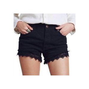 NWT Free People Lace Denim Shorts